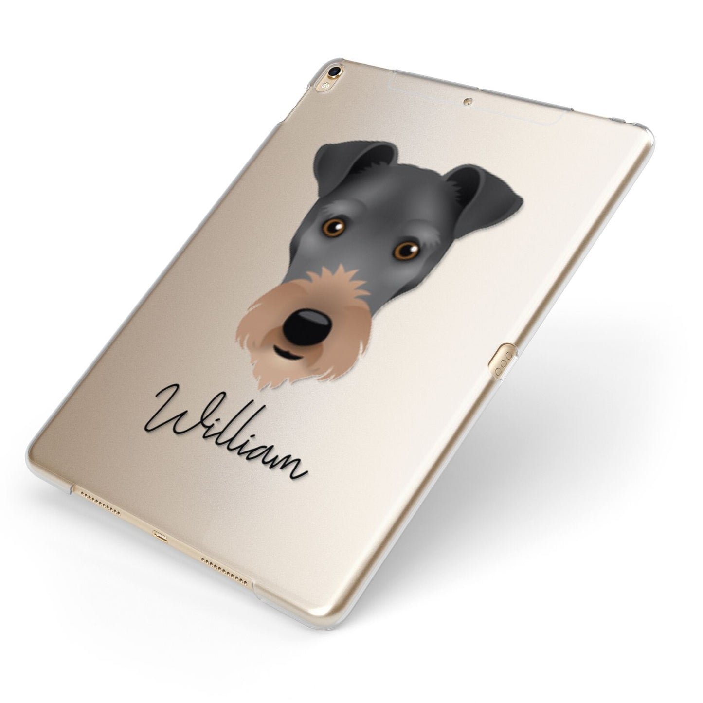 Irish Terrier Personalised Apple iPad Case on Gold iPad Side View