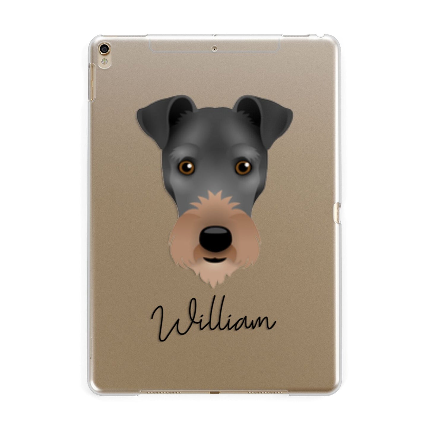 Irish Terrier Personalised Apple iPad Gold Case
