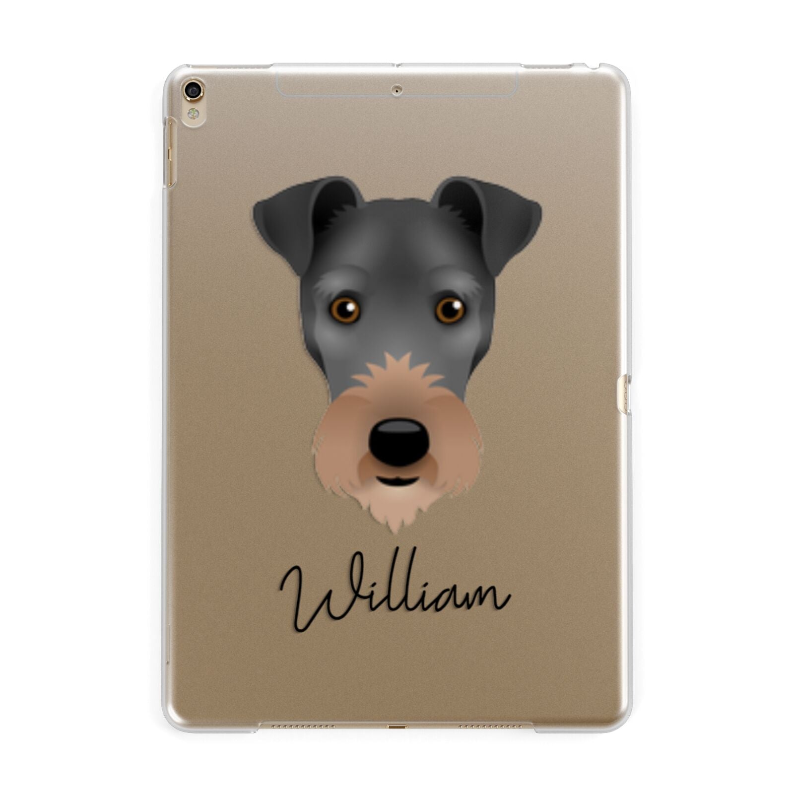 Irish Terrier Personalised Apple iPad Gold Case
