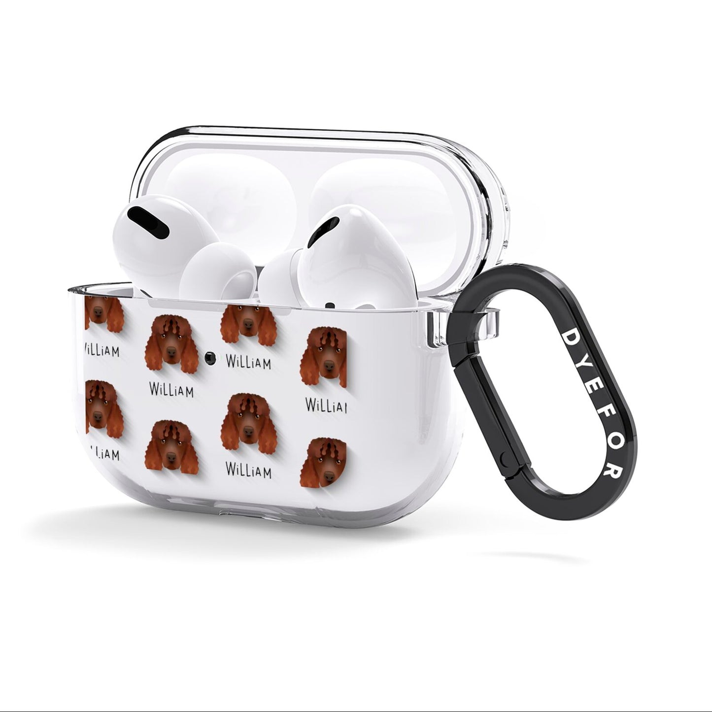 Irish Water Spaniel Icon with Name AirPods Clear Case 3rd Gen Side Image