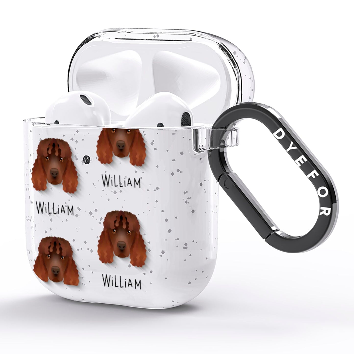 Irish Water Spaniel Icon with Name AirPods Glitter Case Side Image