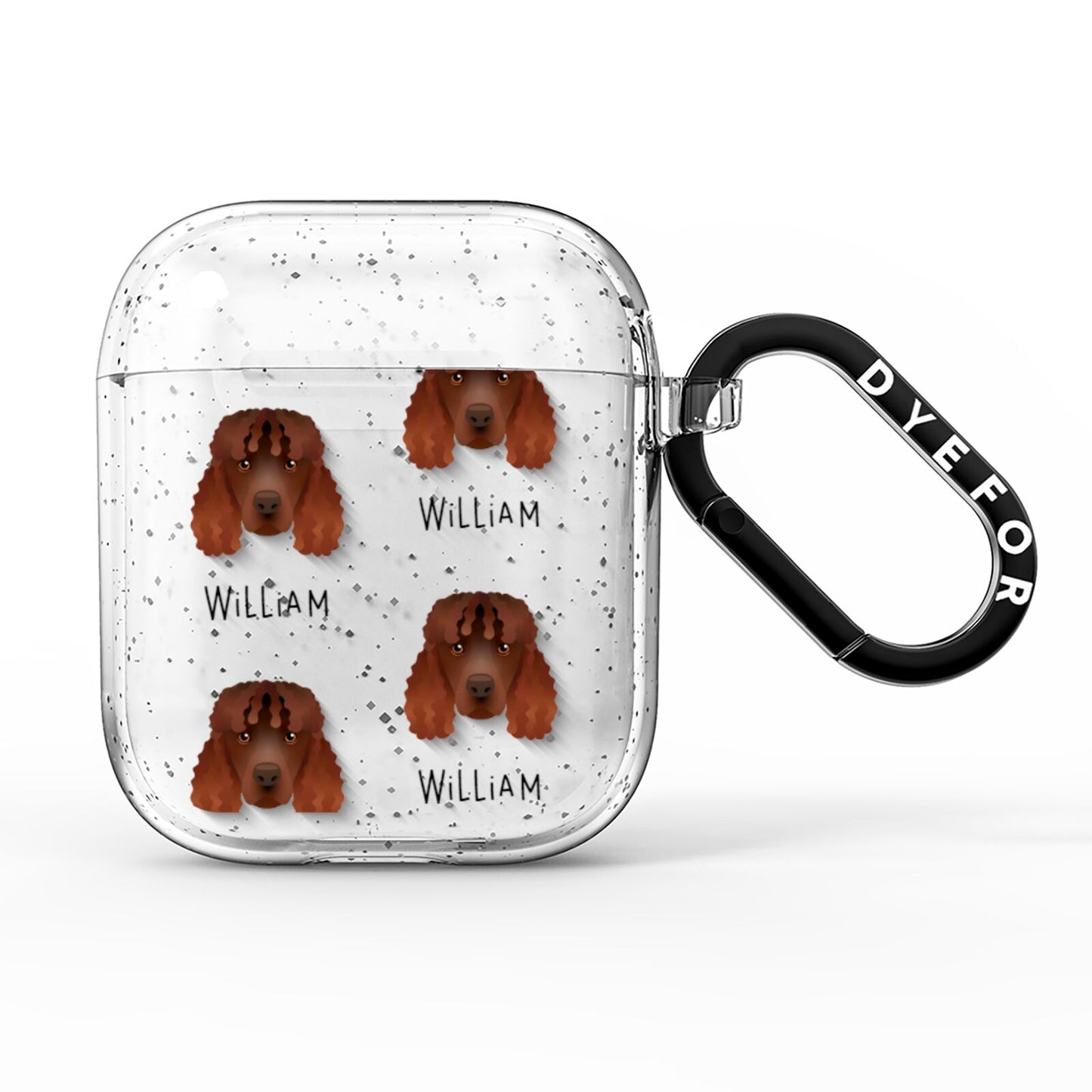Irish Water Spaniel Icon with Name AirPods Glitter Case