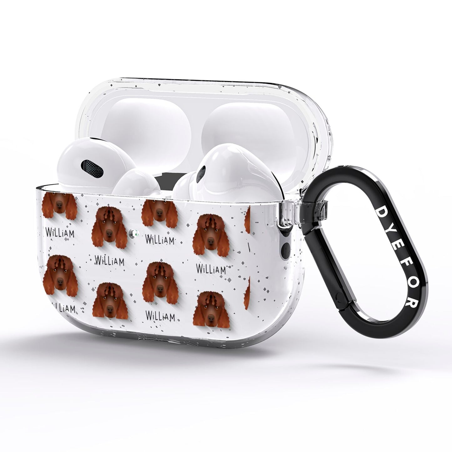 Irish Water Spaniel Icon with Name AirPods Pro Glitter Case Side Image