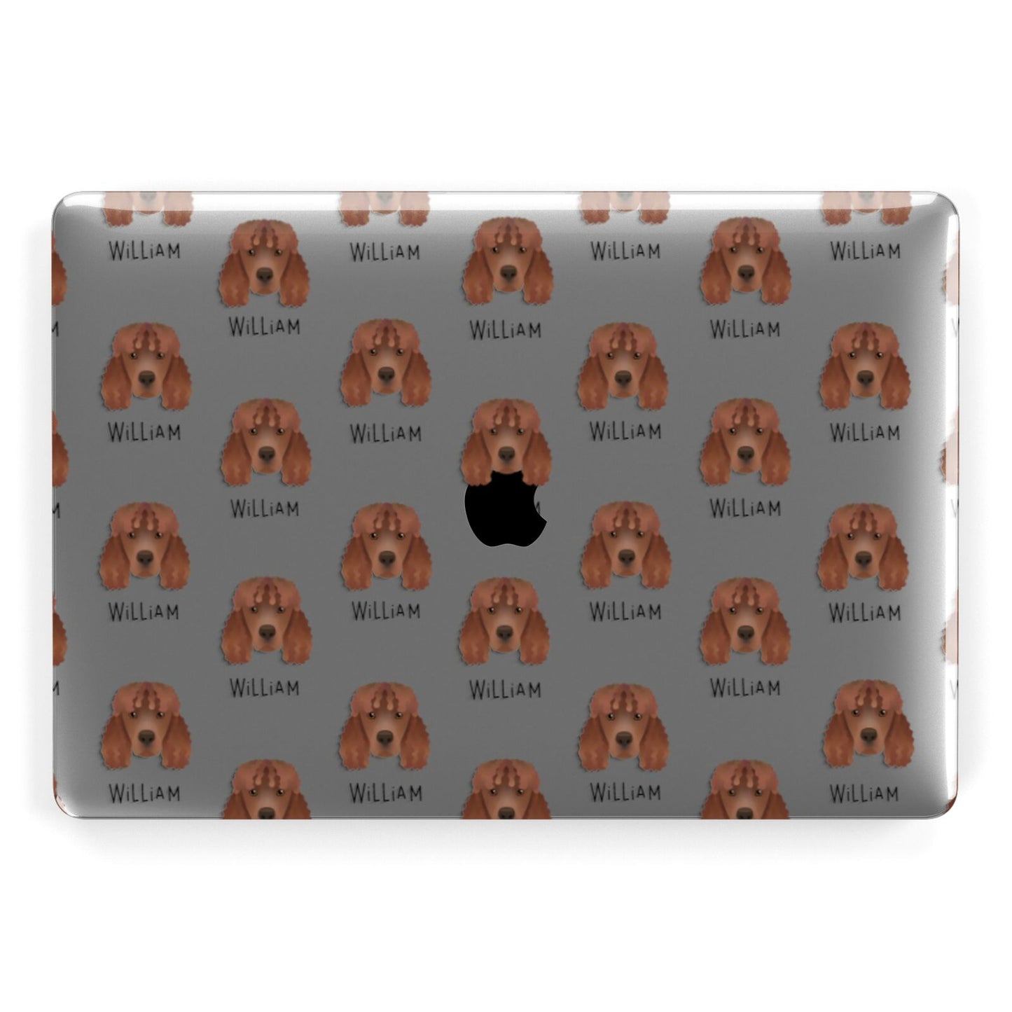 Irish Water Spaniel Icon with Name Apple MacBook Case