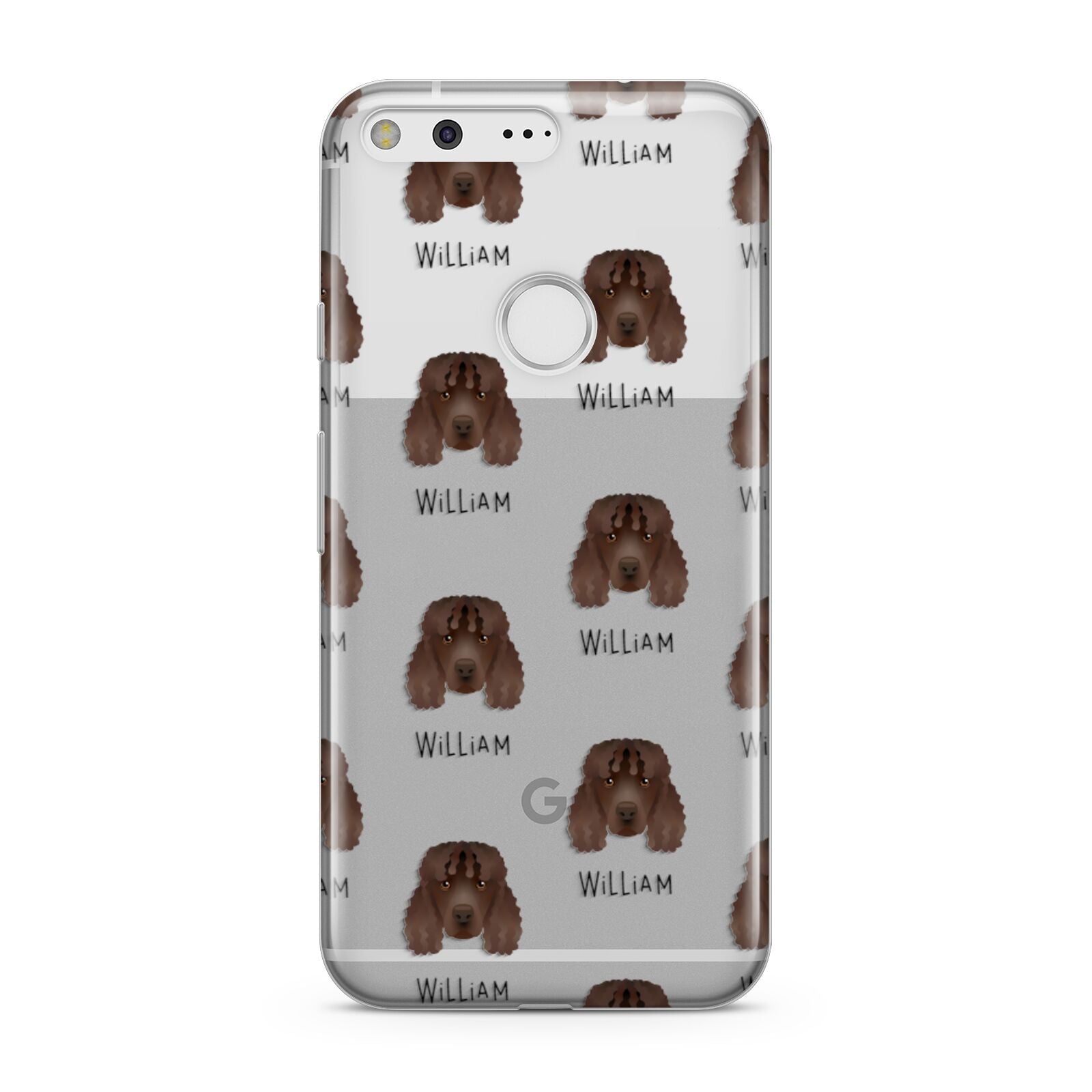 Irish Water Spaniel Icon with Name Google Pixel Case