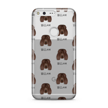 Irish Water Spaniel Icon with Name Google Pixel Case