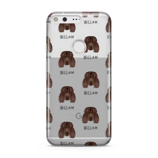 Irish Water Spaniel Icon with Name Google Pixel Case