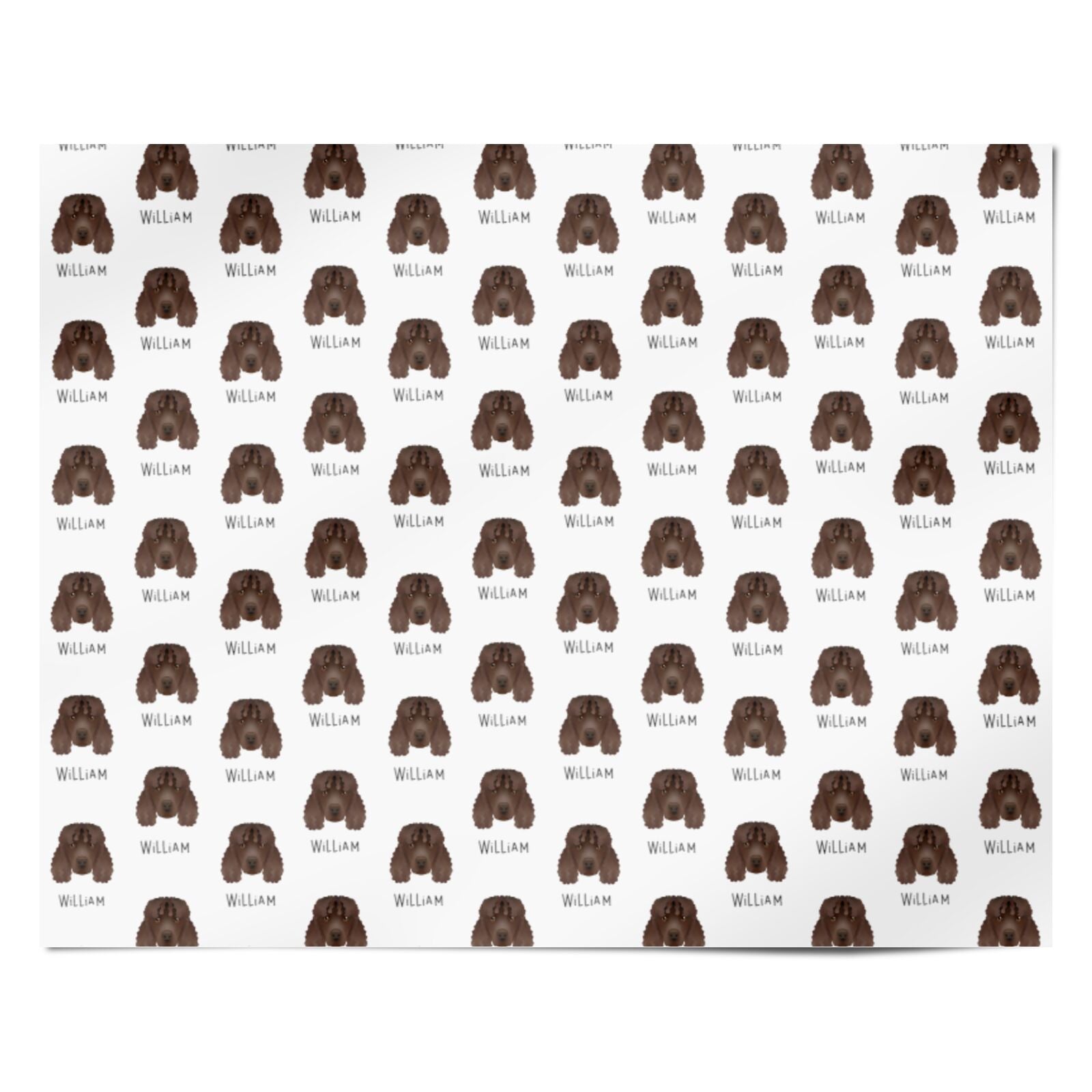 Irish Water Spaniel Icon with Name Personalised Wrapping Paper Alternative