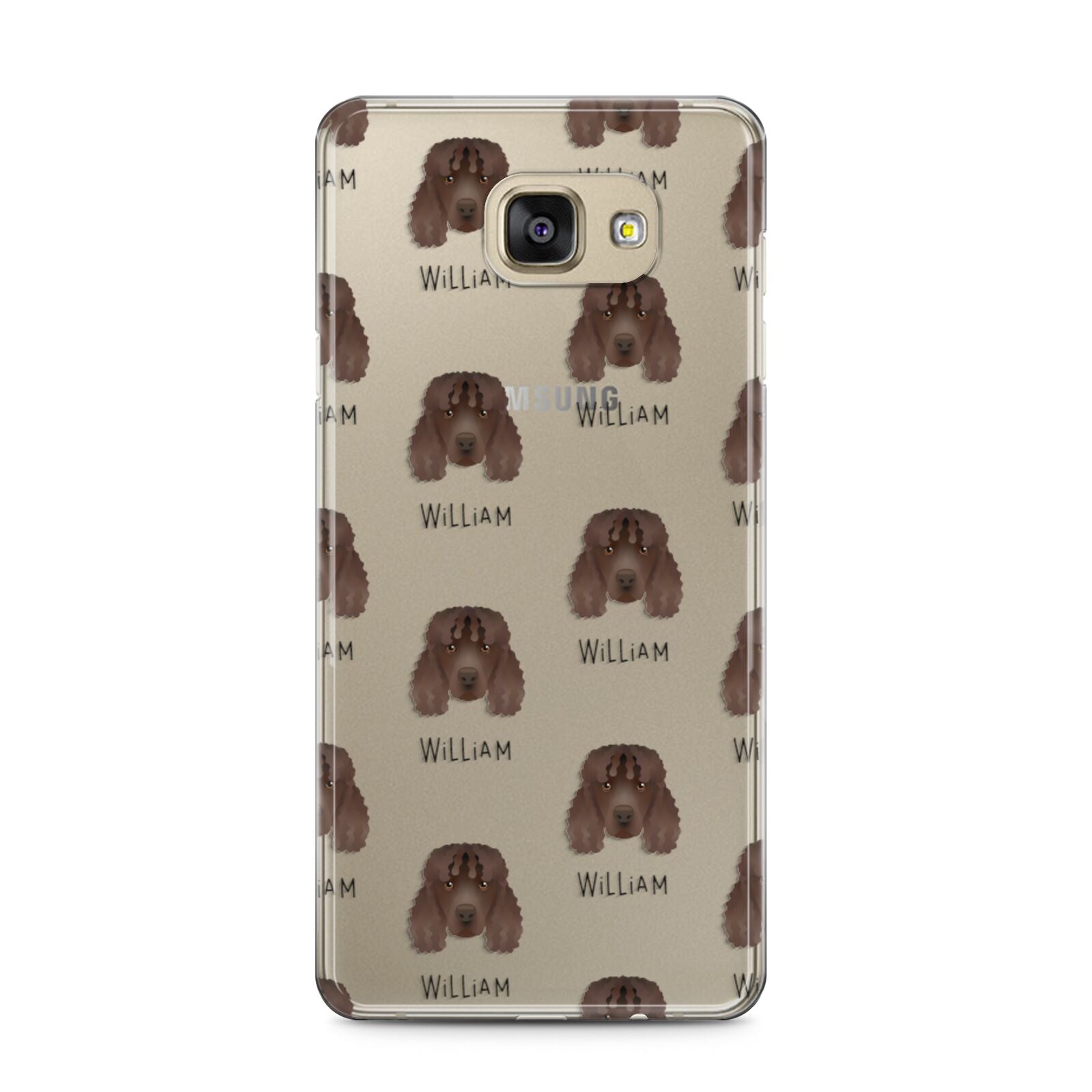 Irish Water Spaniel Icon with Name Samsung Galaxy A5 2016 Case on gold phone