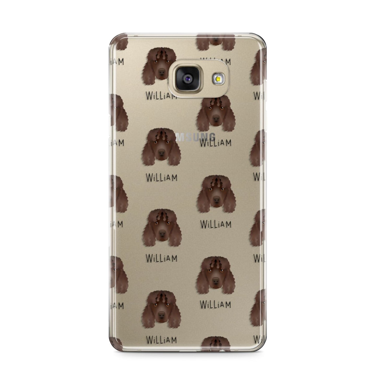 Irish Water Spaniel Icon with Name Samsung Galaxy A9 2016 Case on gold phone
