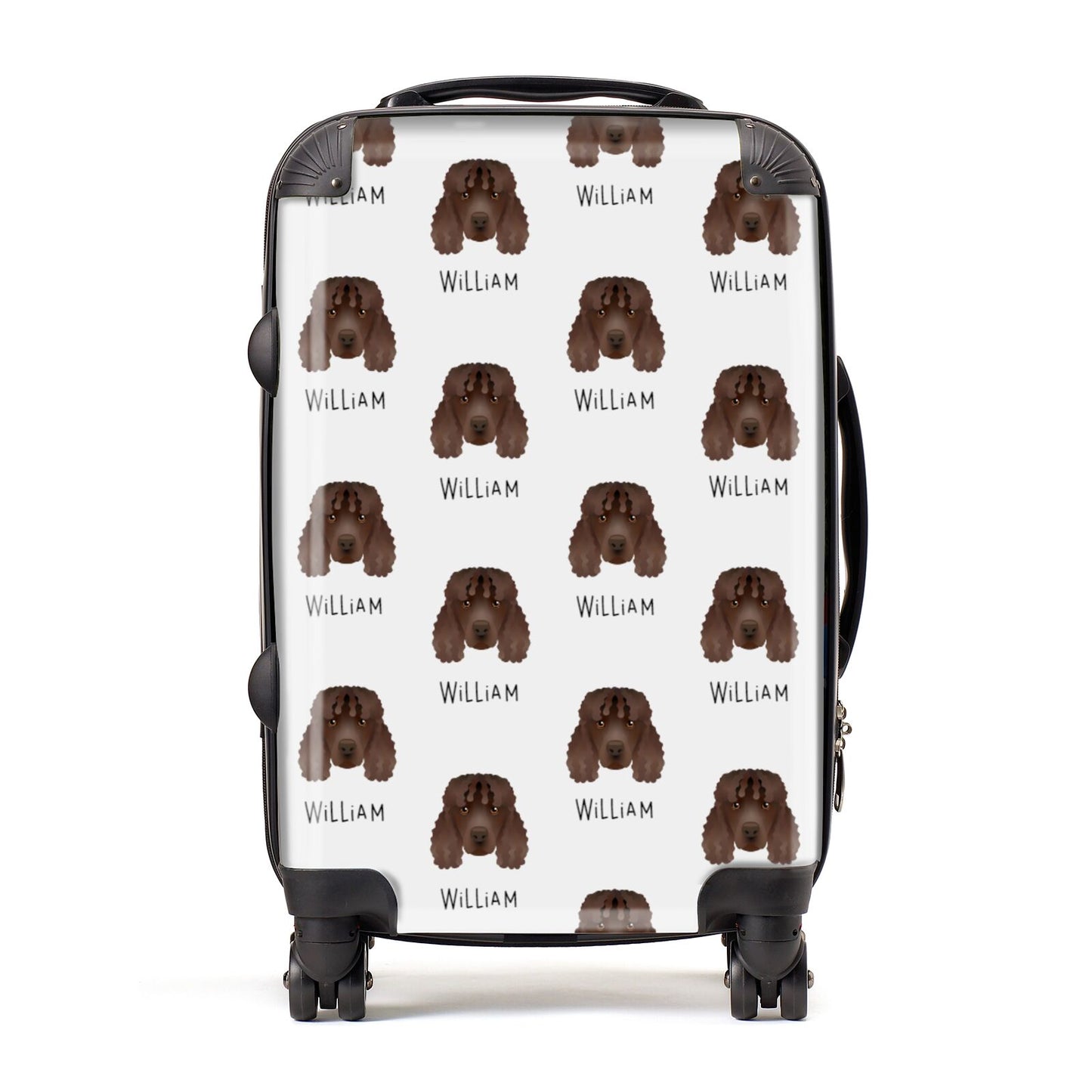 Irish Water Spaniel Icon with Name Suitcase
