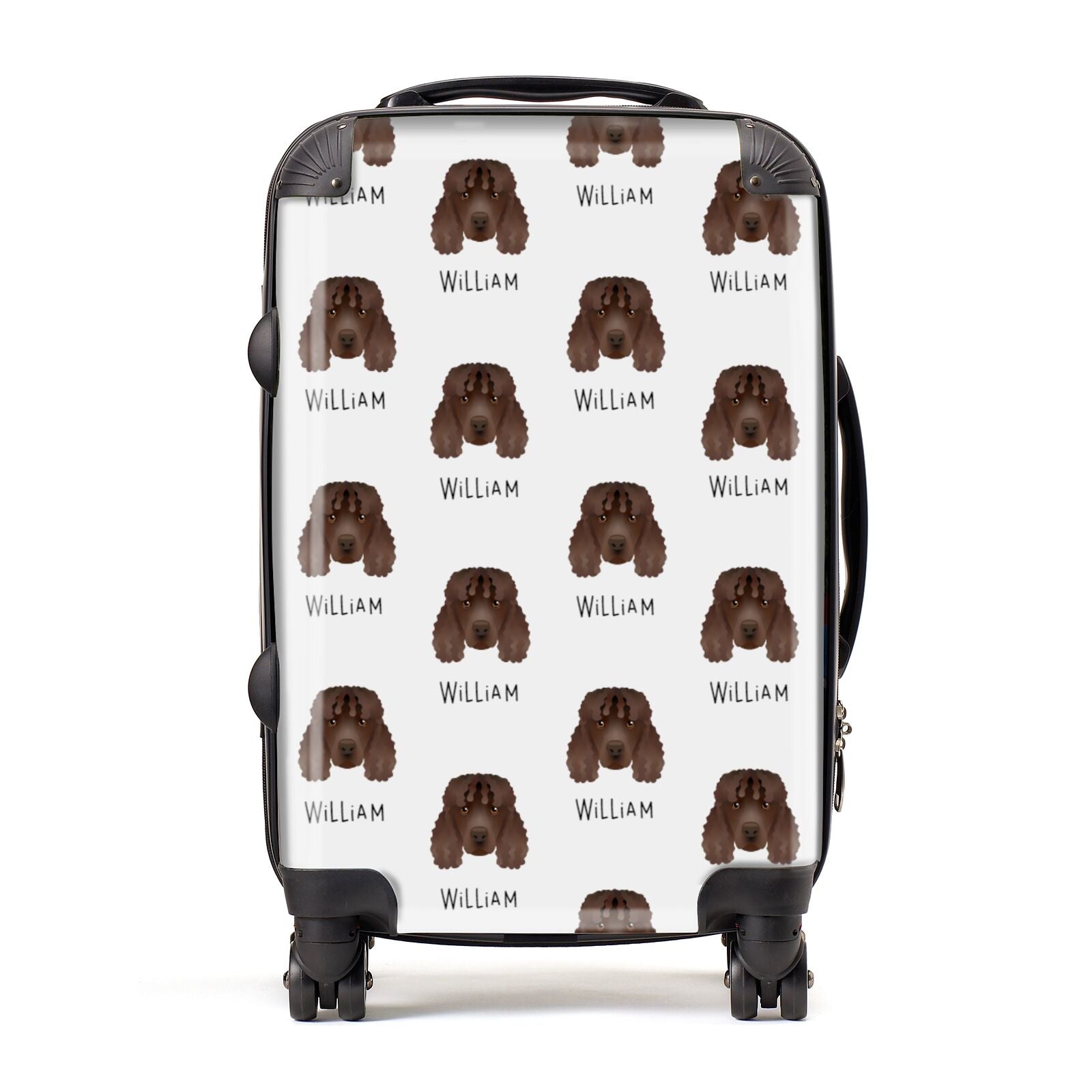 Irish Water Spaniel Icon with Name Suitcase