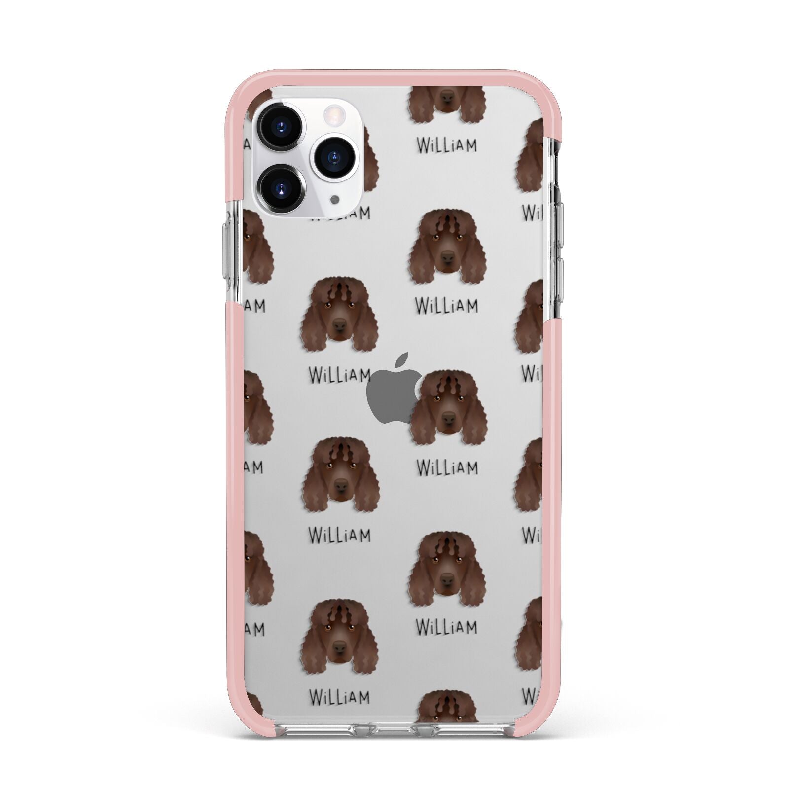 Irish Water Spaniel Icon with Name iPhone 11 Pro Max Impact Pink Edge Case