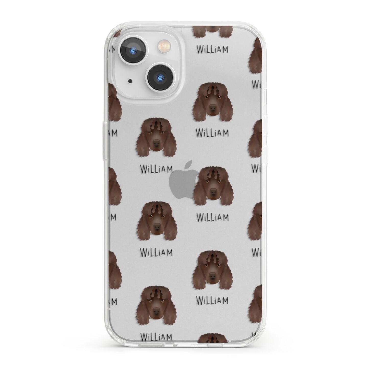 Irish Water Spaniel Icon with Name iPhone 13 Clear Bumper Case