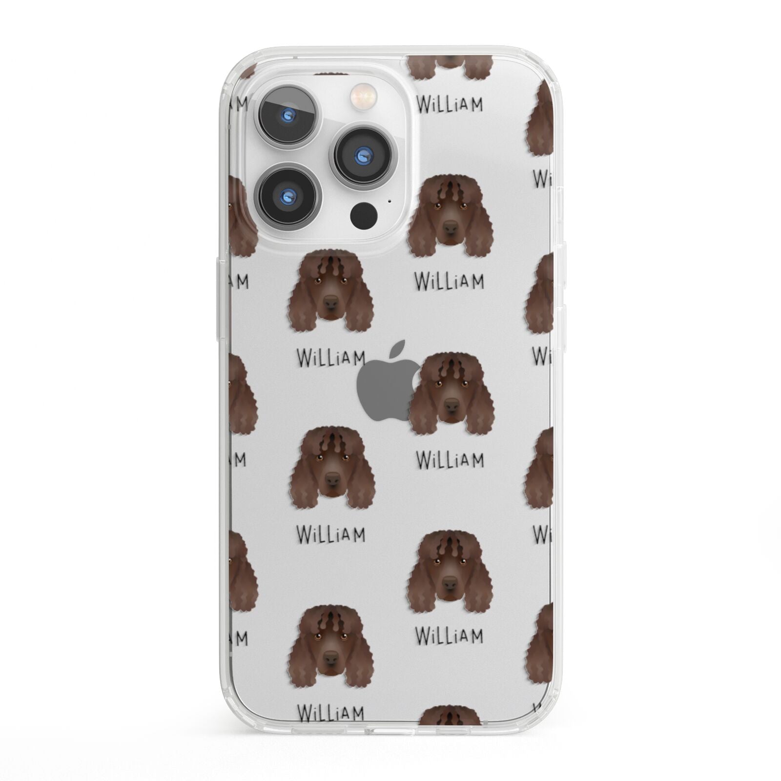 Irish Water Spaniel Icon with Name iPhone 13 Pro Clear Bumper Case