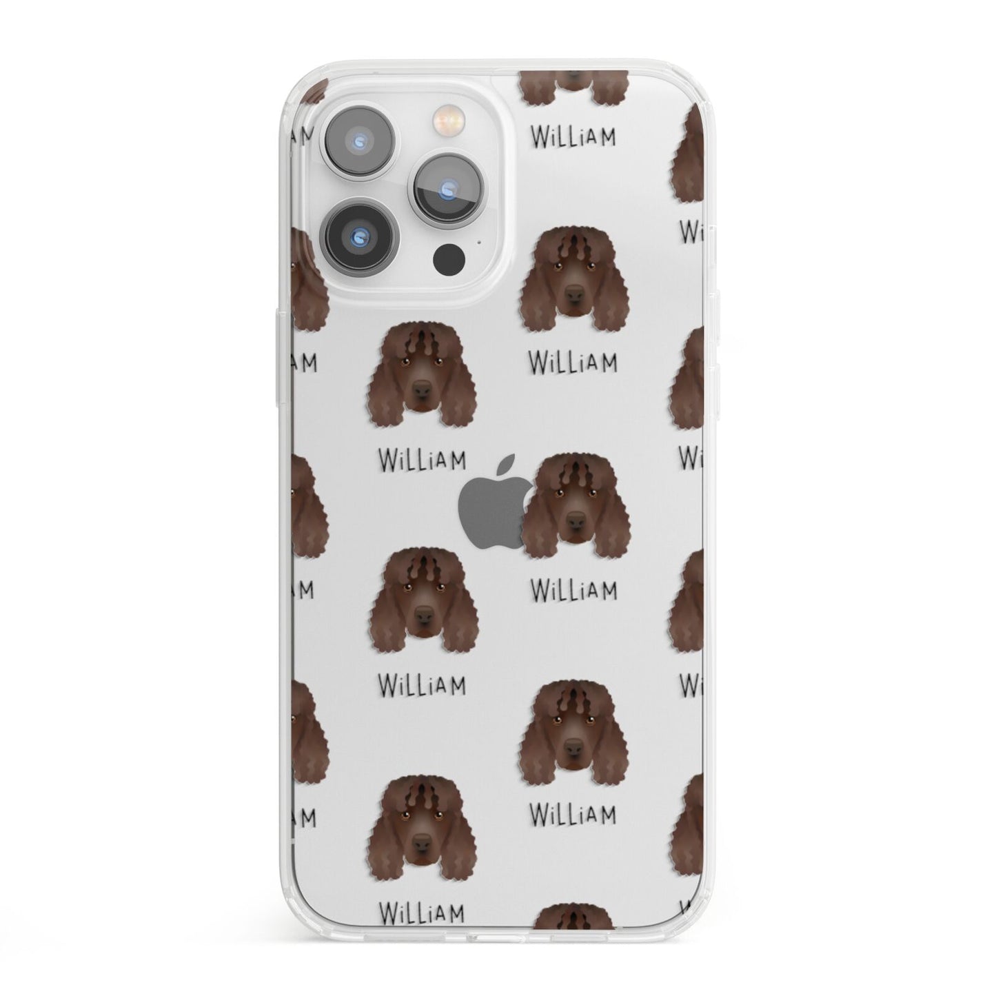 Irish Water Spaniel Icon with Name iPhone 13 Pro Max Clear Bumper Case