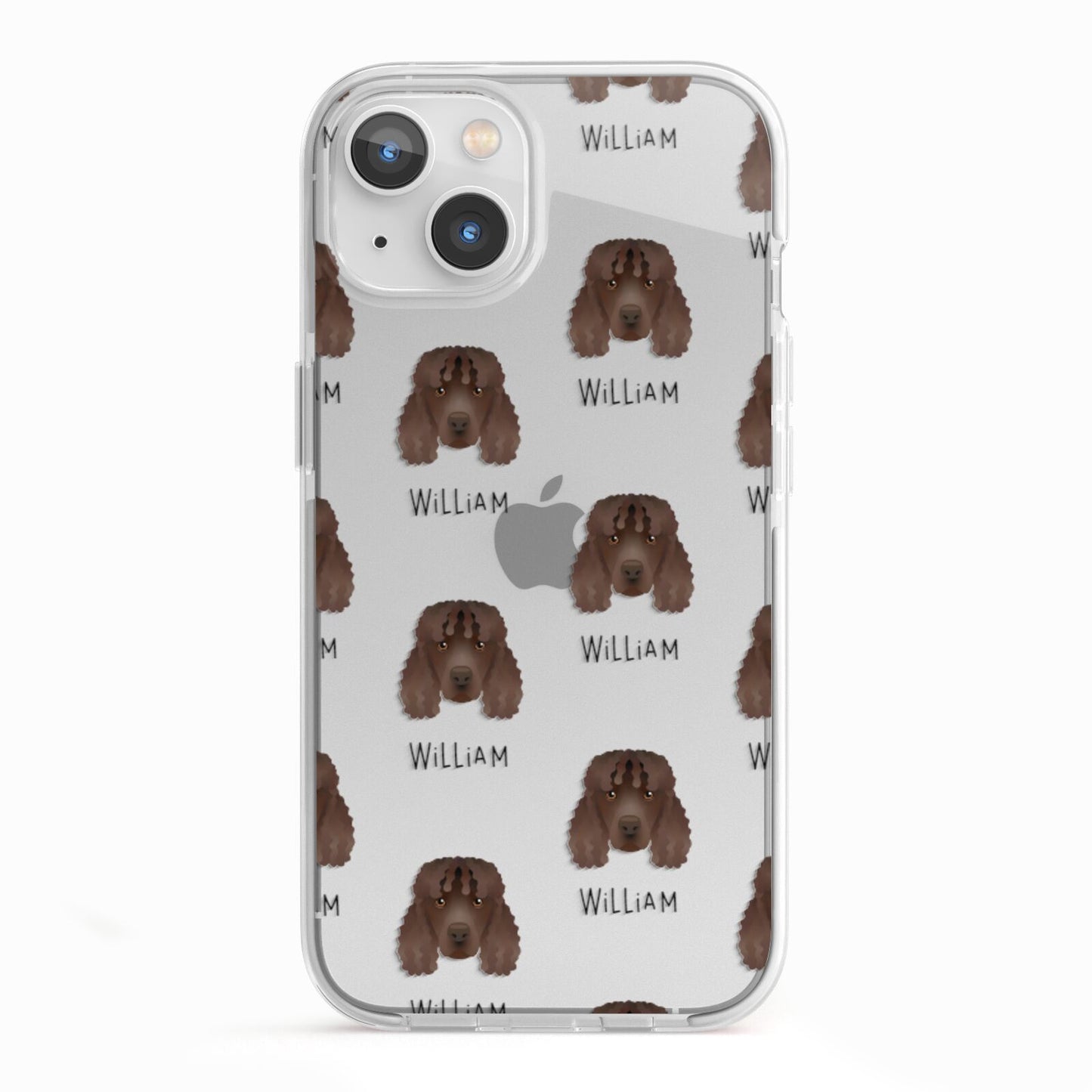 Irish Water Spaniel Icon with Name iPhone 13 TPU Impact Case with White Edges