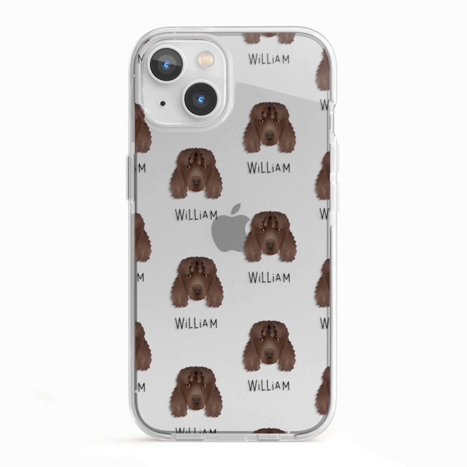 Irish Water Spaniel Icon with Name iPhone 13 TPU Impact Case with White Edges