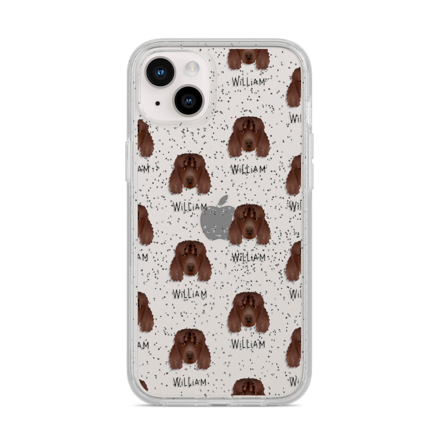 Irish Water Spaniel Icon with Name iPhone 14 Plus Glitter Tough Case Starlight