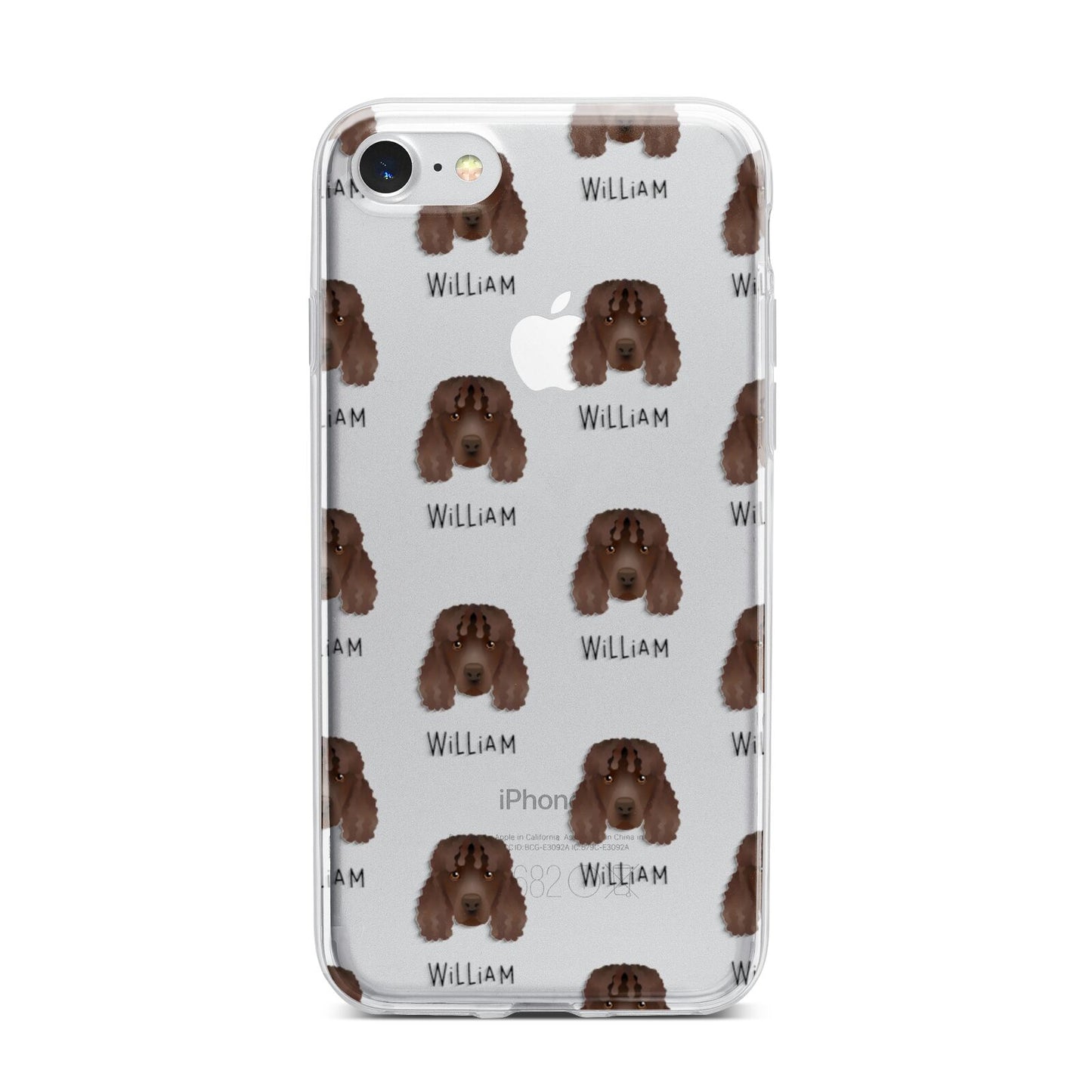 Irish Water Spaniel Icon with Name iPhone 7 Bumper Case on Silver iPhone