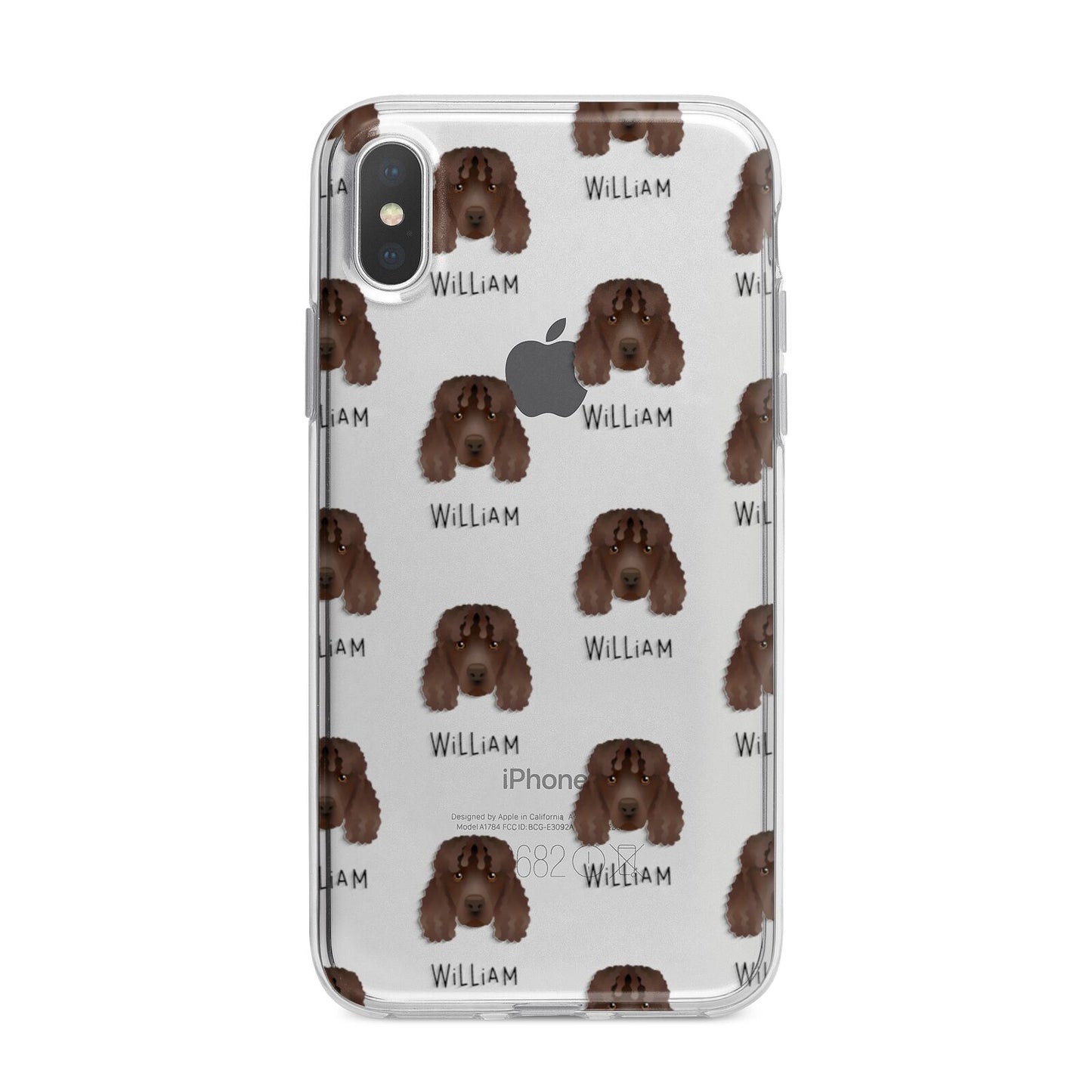 Irish Water Spaniel Icon with Name iPhone X Bumper Case on Silver iPhone Alternative Image 1