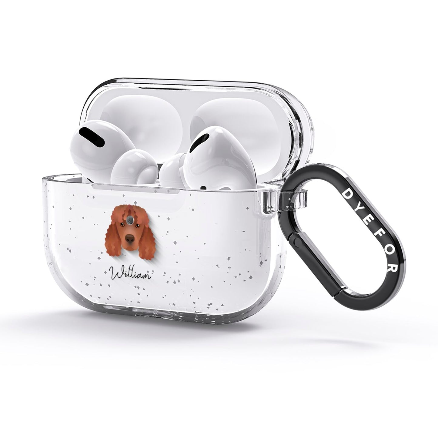 Irish Water Spaniel Personalised AirPods Glitter Case 3rd Gen Side Image