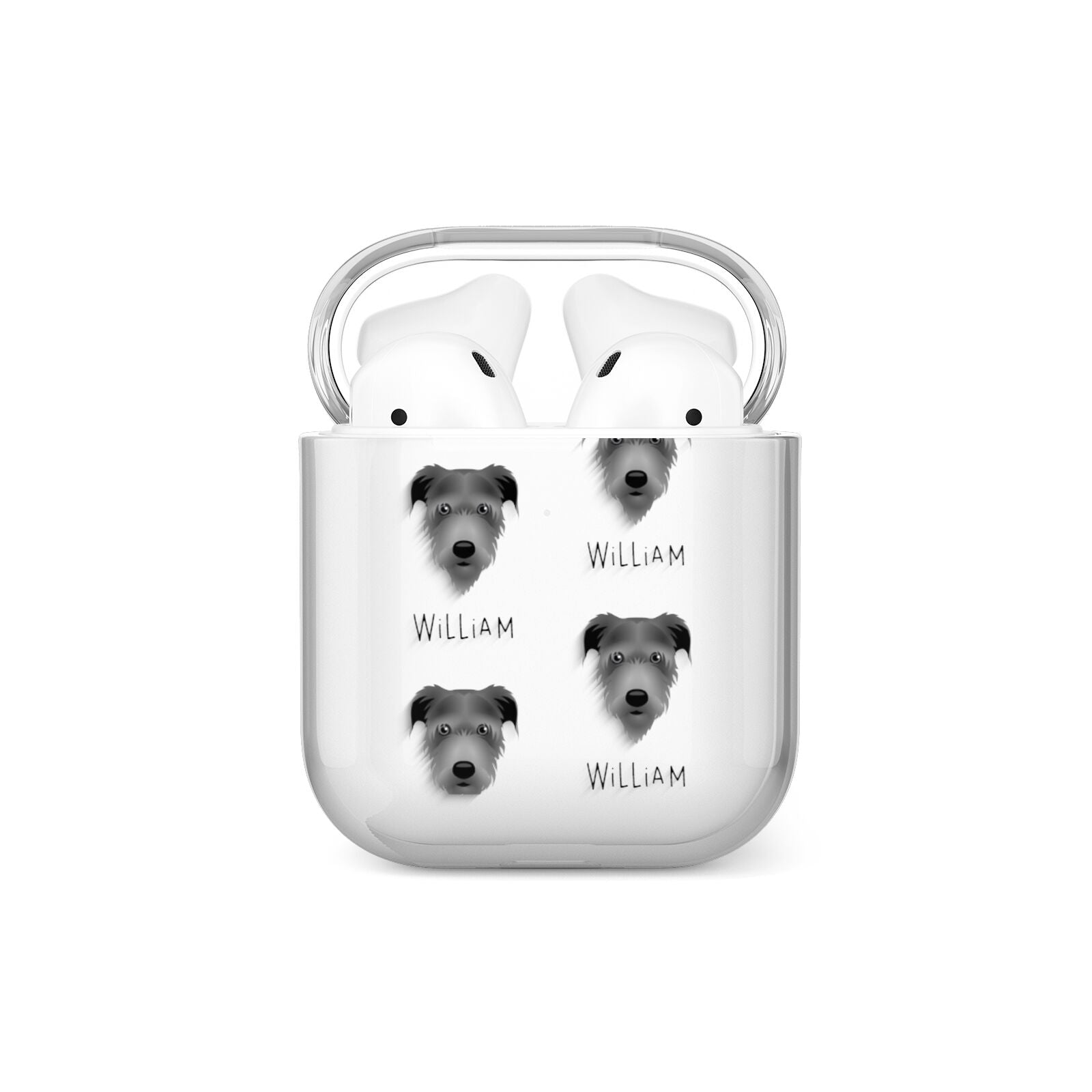 Irish Wolfhound Icon with Name AirPods Case