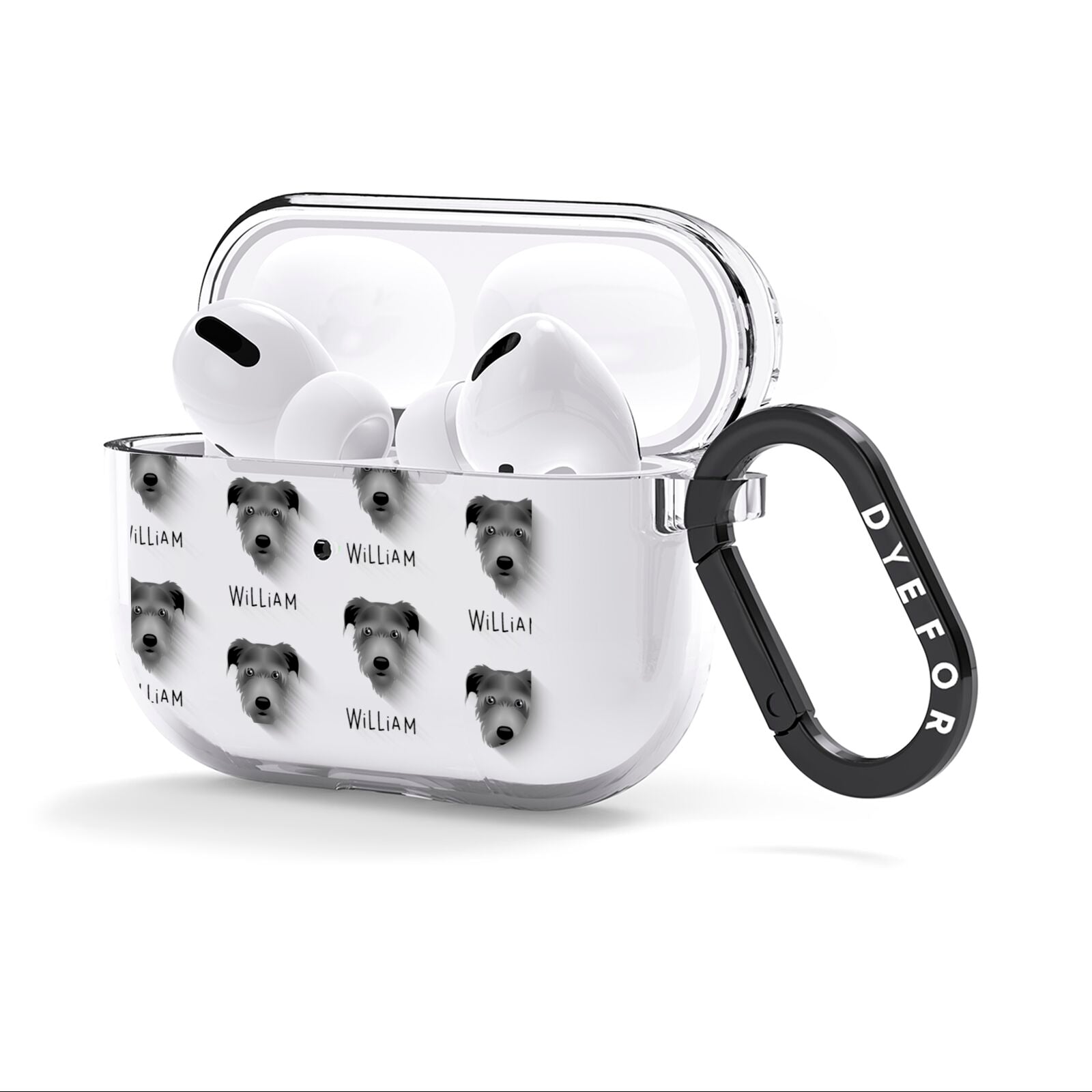 Irish Wolfhound Icon with Name AirPods Clear Case 3rd Gen Side Image