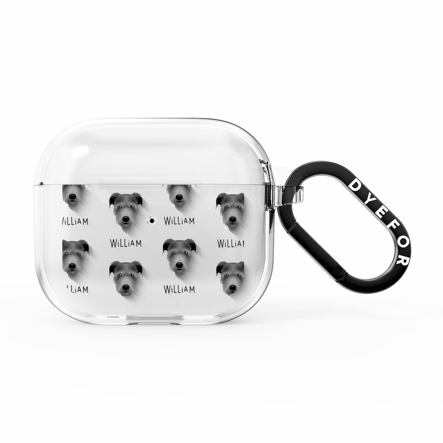 Irish Wolfhound Icon with Name AirPods Clear Case 3rd Gen