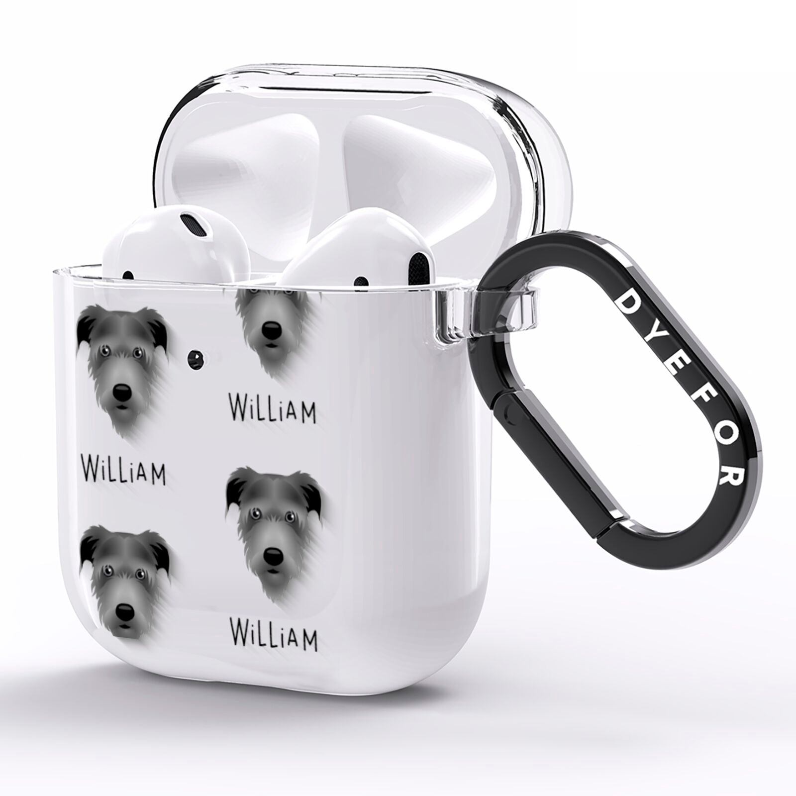 Irish Wolfhound Icon with Name AirPods Clear Case Side Image