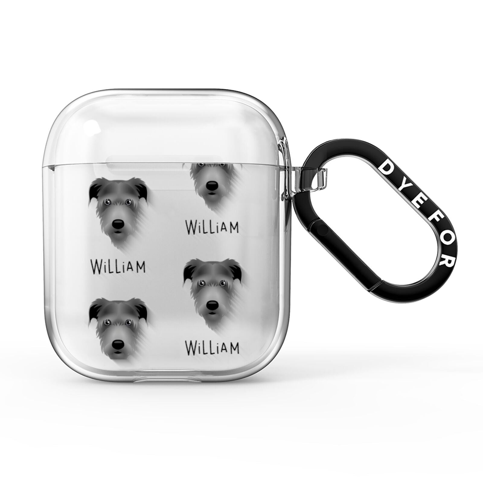 Irish Wolfhound Icon with Name AirPods Clear Case