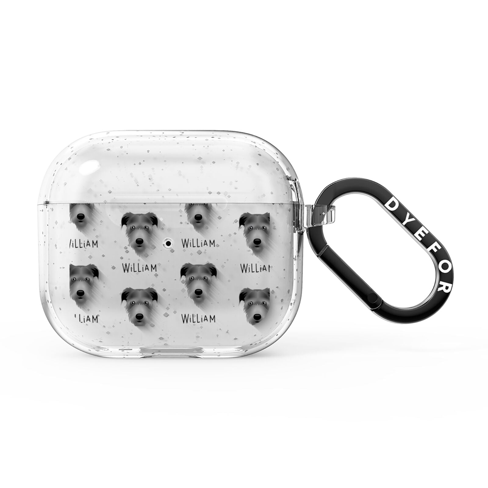 Irish Wolfhound Icon with Name AirPods Glitter Case 3rd Gen