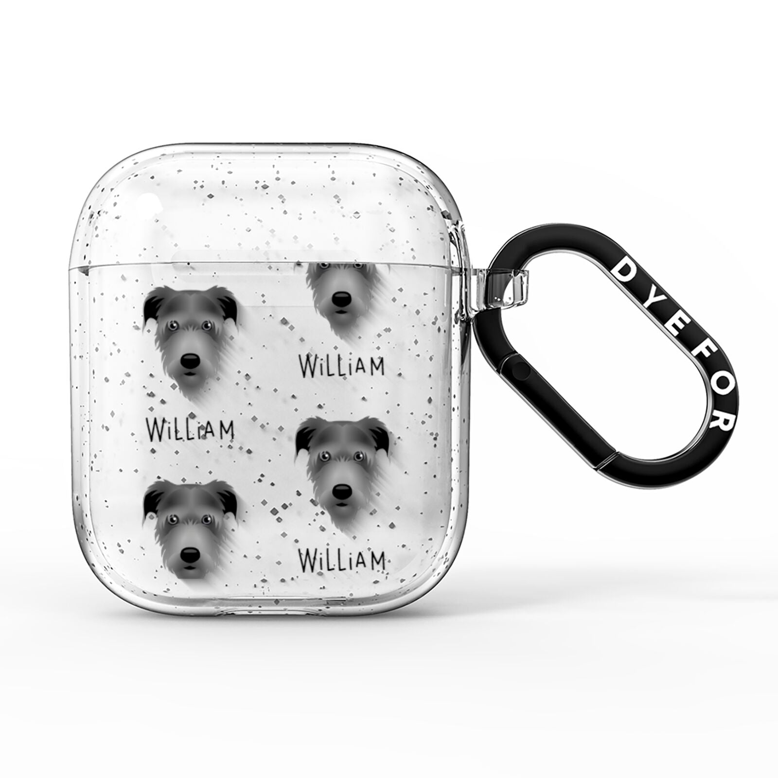 Irish Wolfhound Icon with Name AirPods Glitter Case