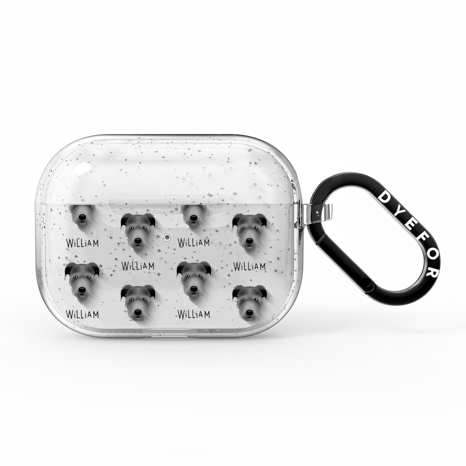 Irish Wolfhound Icon with Name AirPods Pro Glitter Case