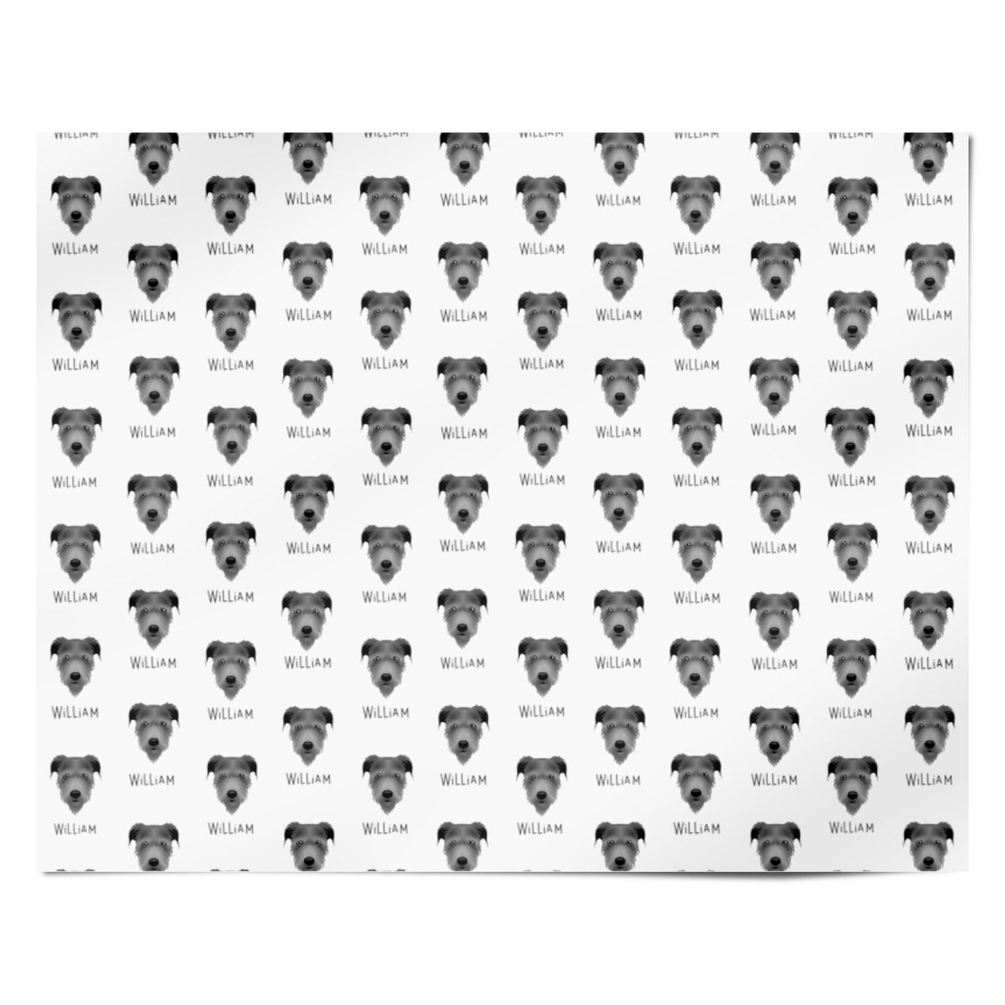 Irish Wolfhound Icon with Name Personalised Wrapping Paper Alternative