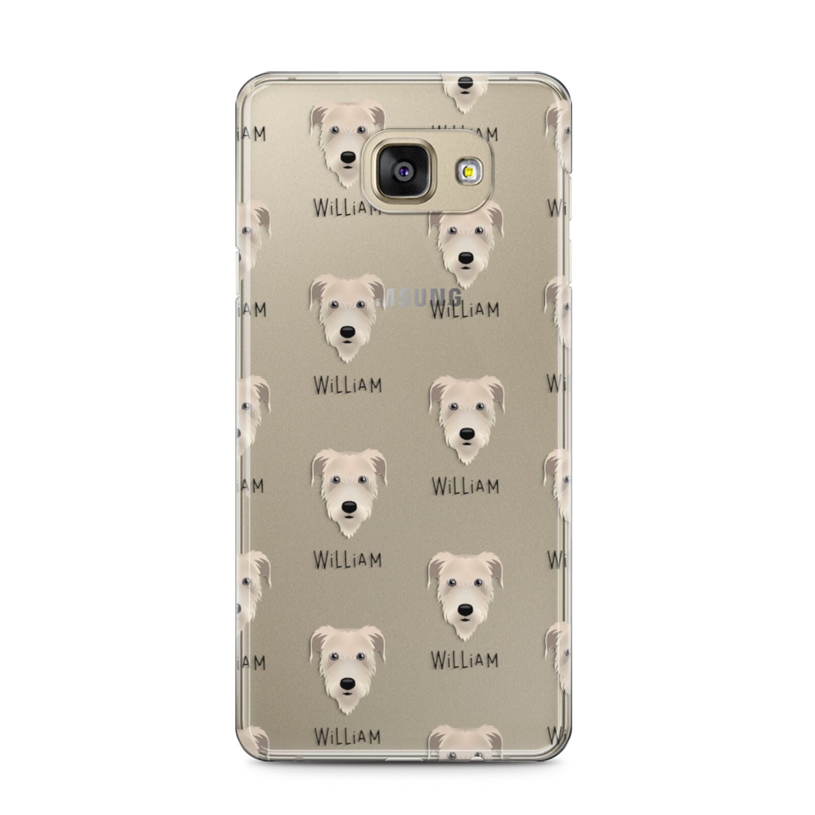 Irish Wolfhound Icon with Name Samsung Galaxy A5 2016 Case on gold phone
