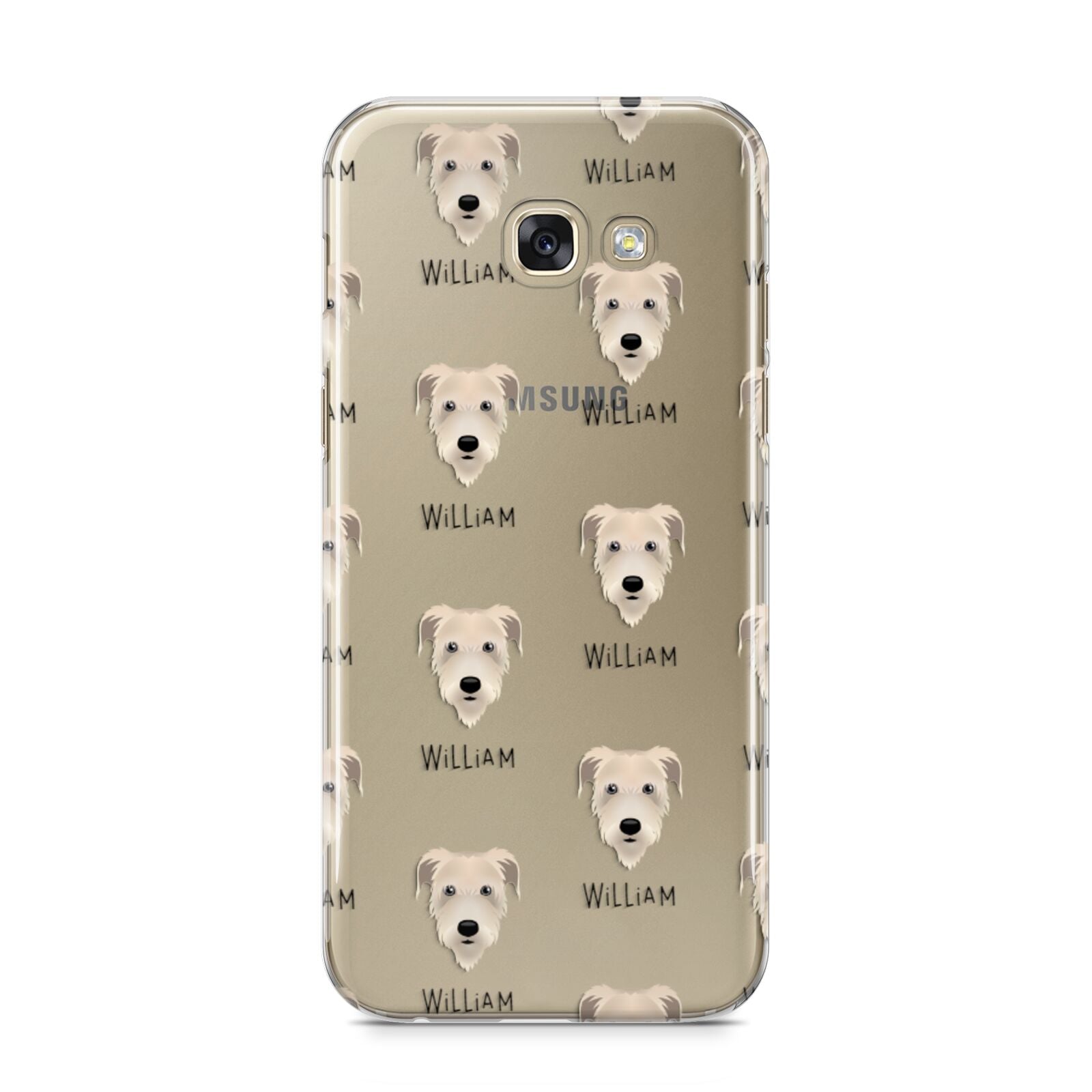 Irish Wolfhound Icon with Name Samsung Galaxy A5 2017 Case on gold phone