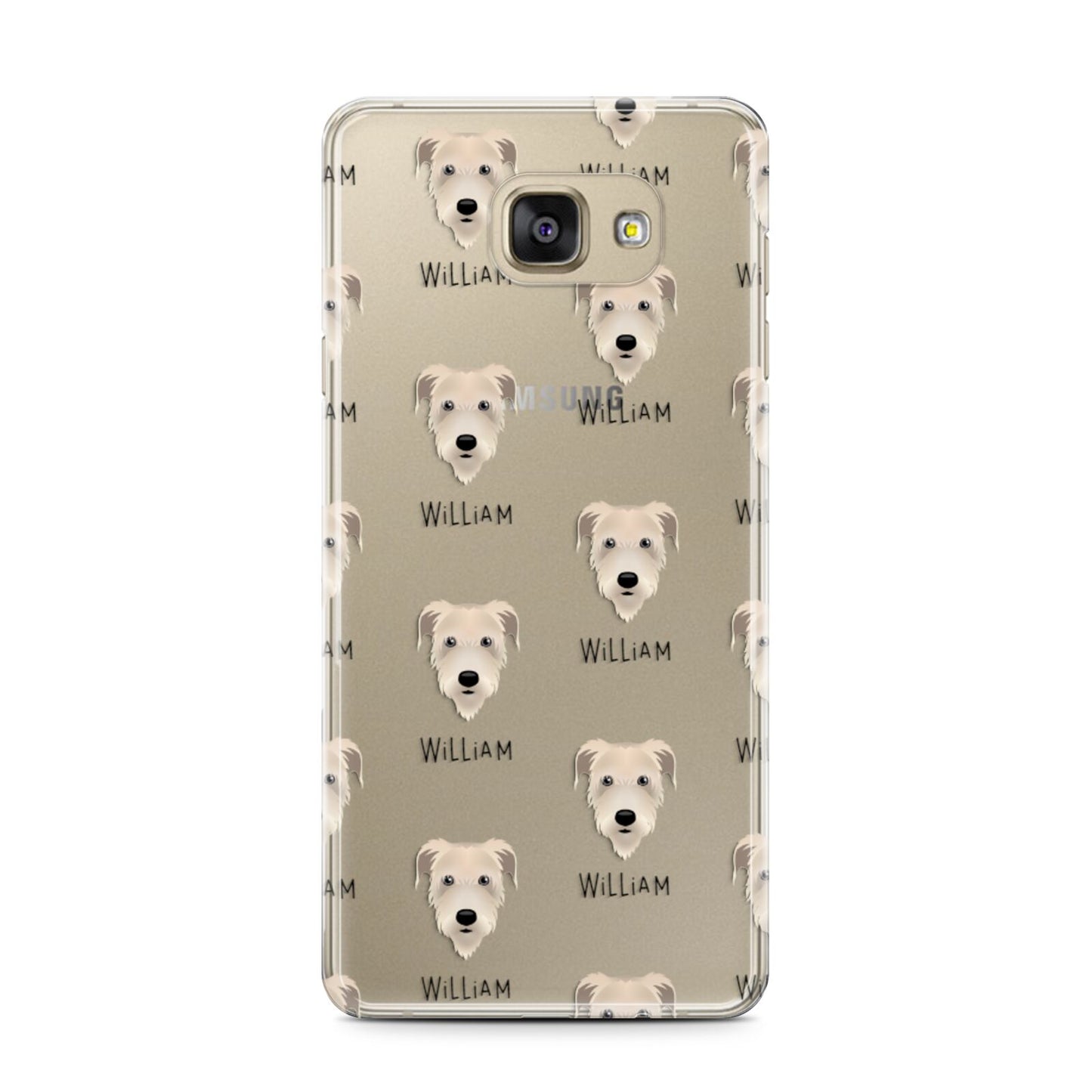Irish Wolfhound Icon with Name Samsung Galaxy A7 2016 Case on gold phone