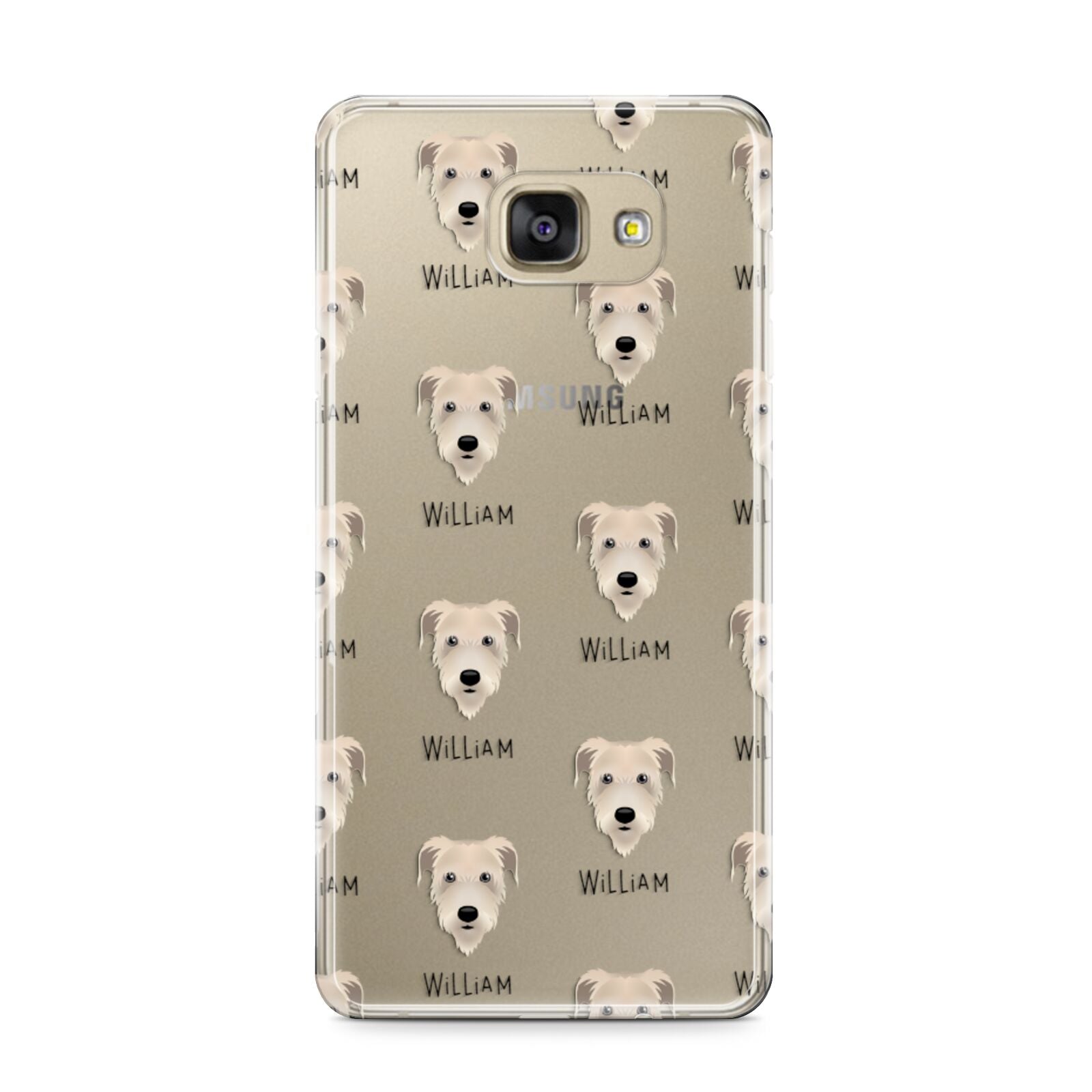 Irish Wolfhound Icon with Name Samsung Galaxy A9 2016 Case on gold phone