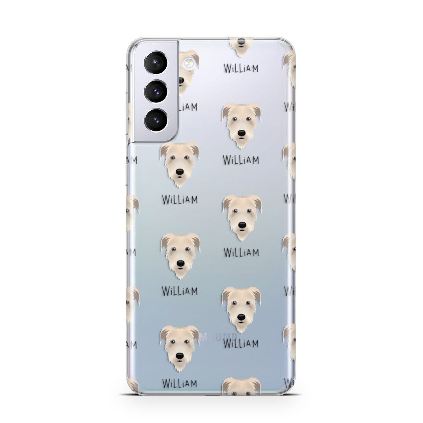 Irish Wolfhound Icon with Name Samsung S21 Plus Phone Case