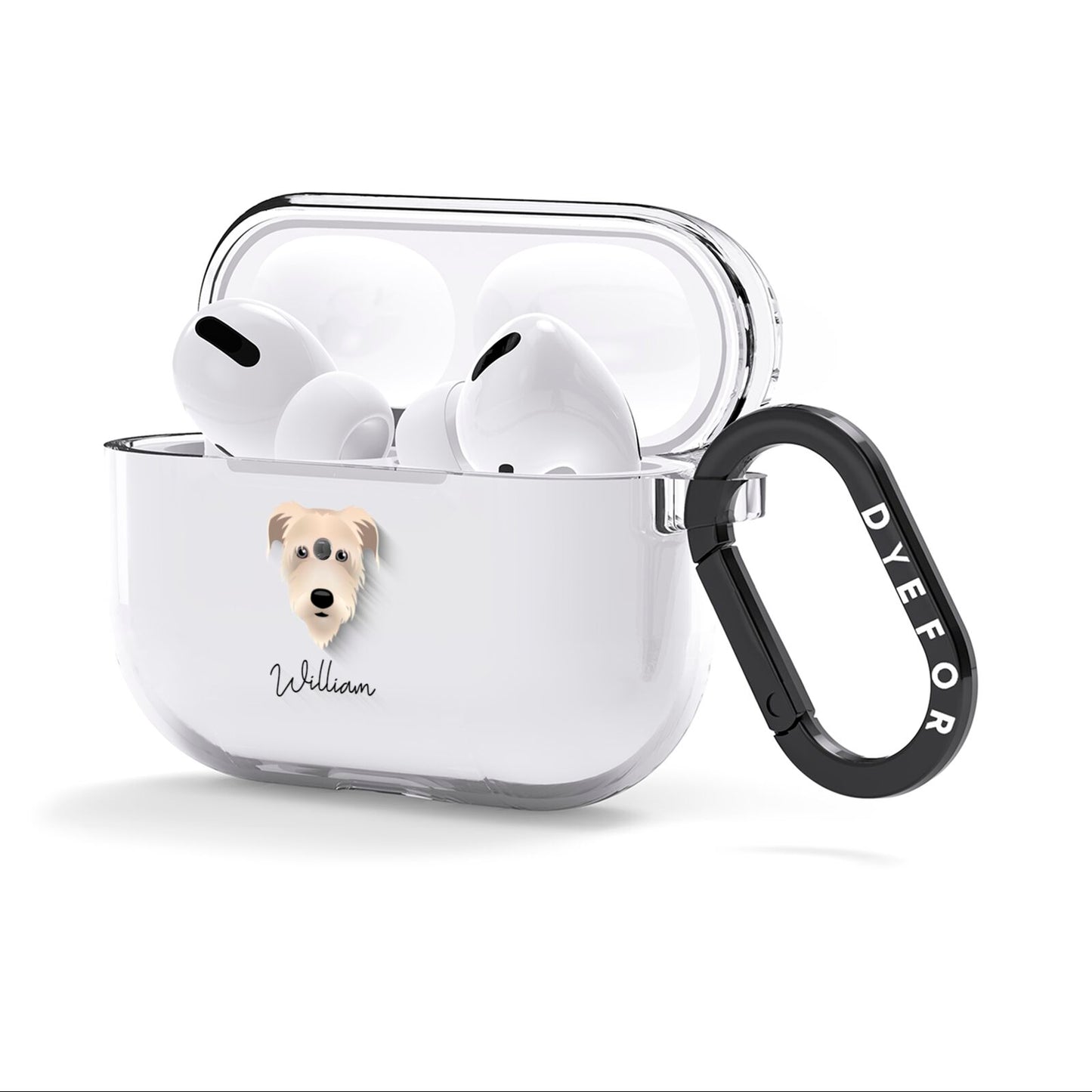 Irish Wolfhound Personalised AirPods Clear Case 3rd Gen Side Image