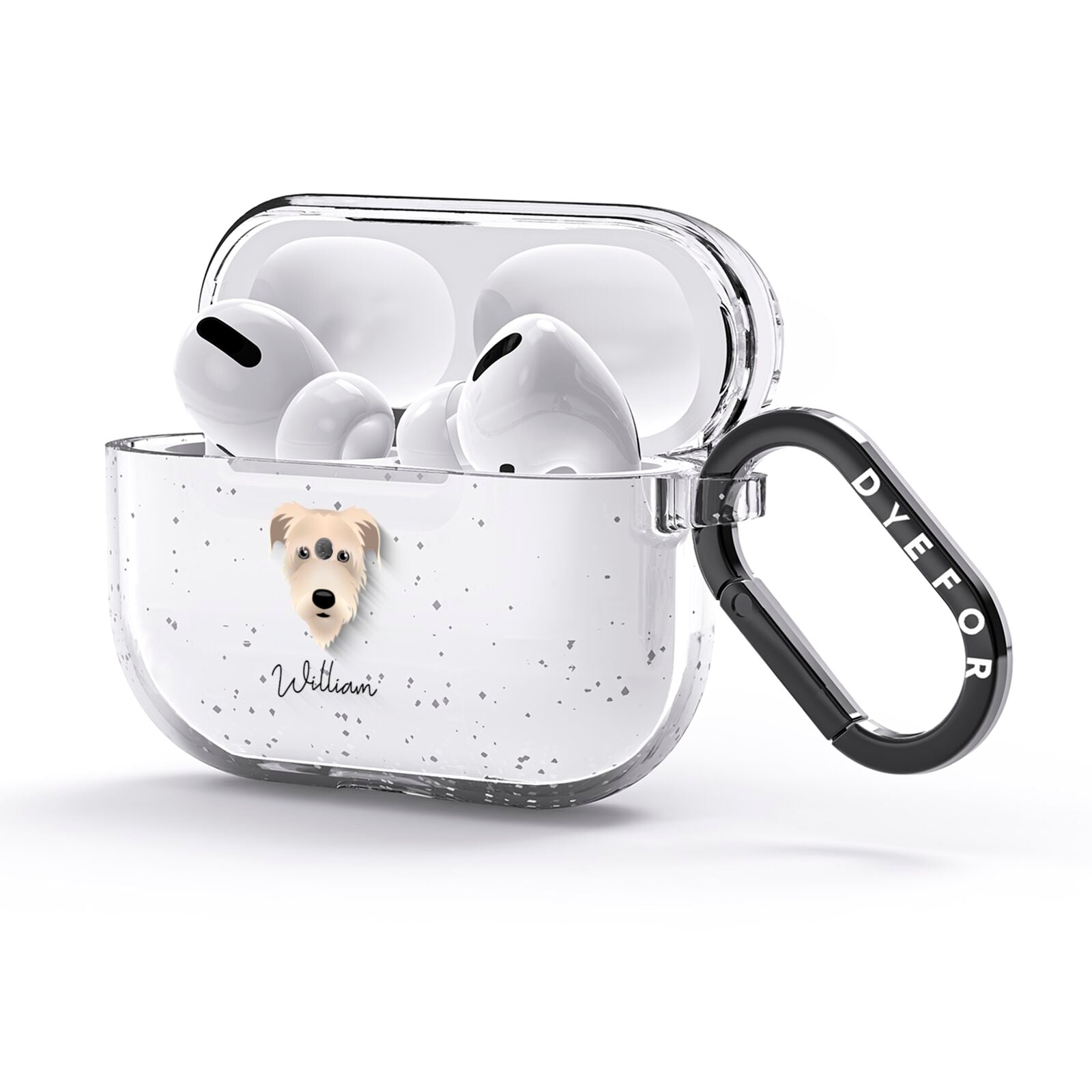 Irish Wolfhound Personalised AirPods Glitter Case 3rd Gen Side Image