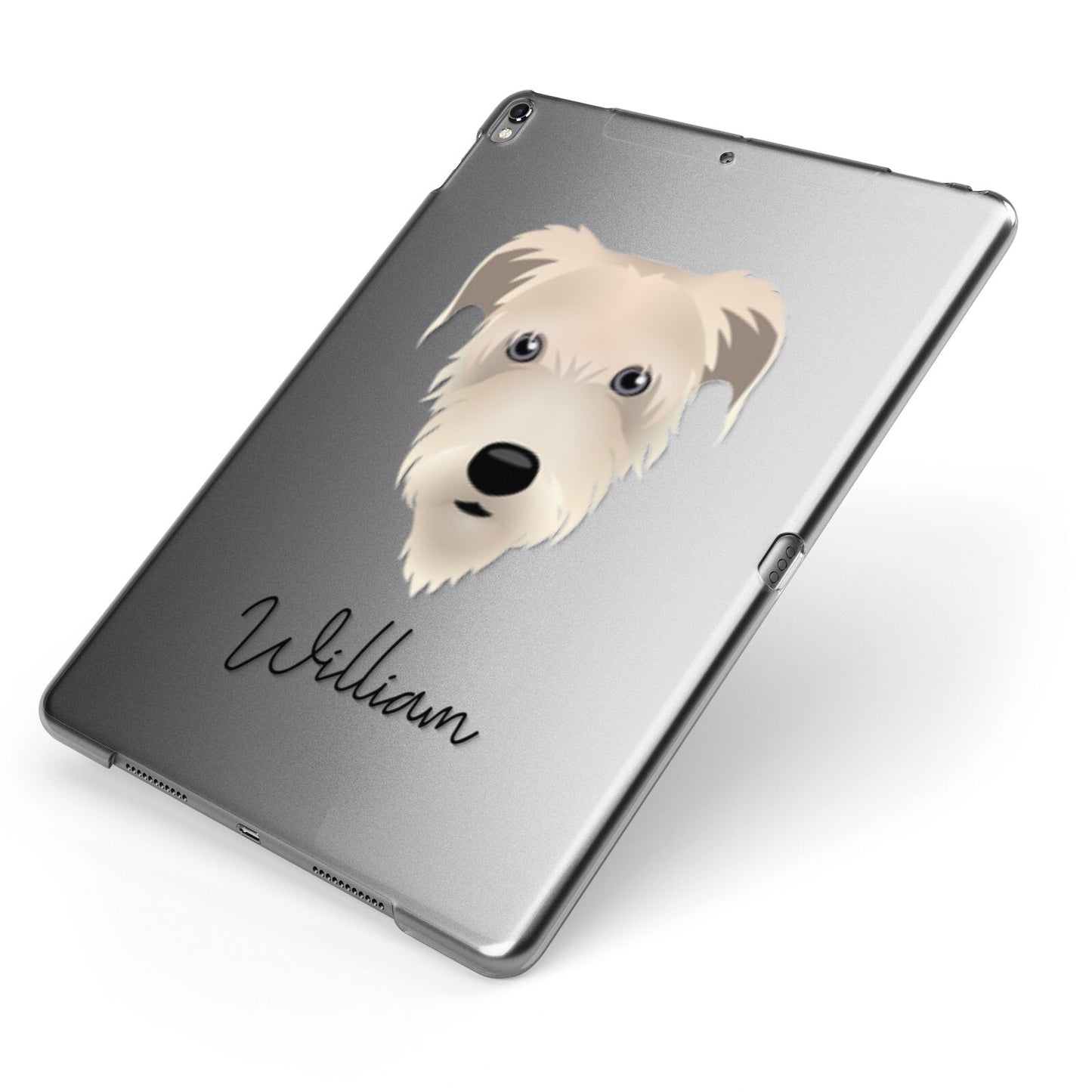 Irish Wolfhound Personalised Apple iPad Case on Grey iPad Side View