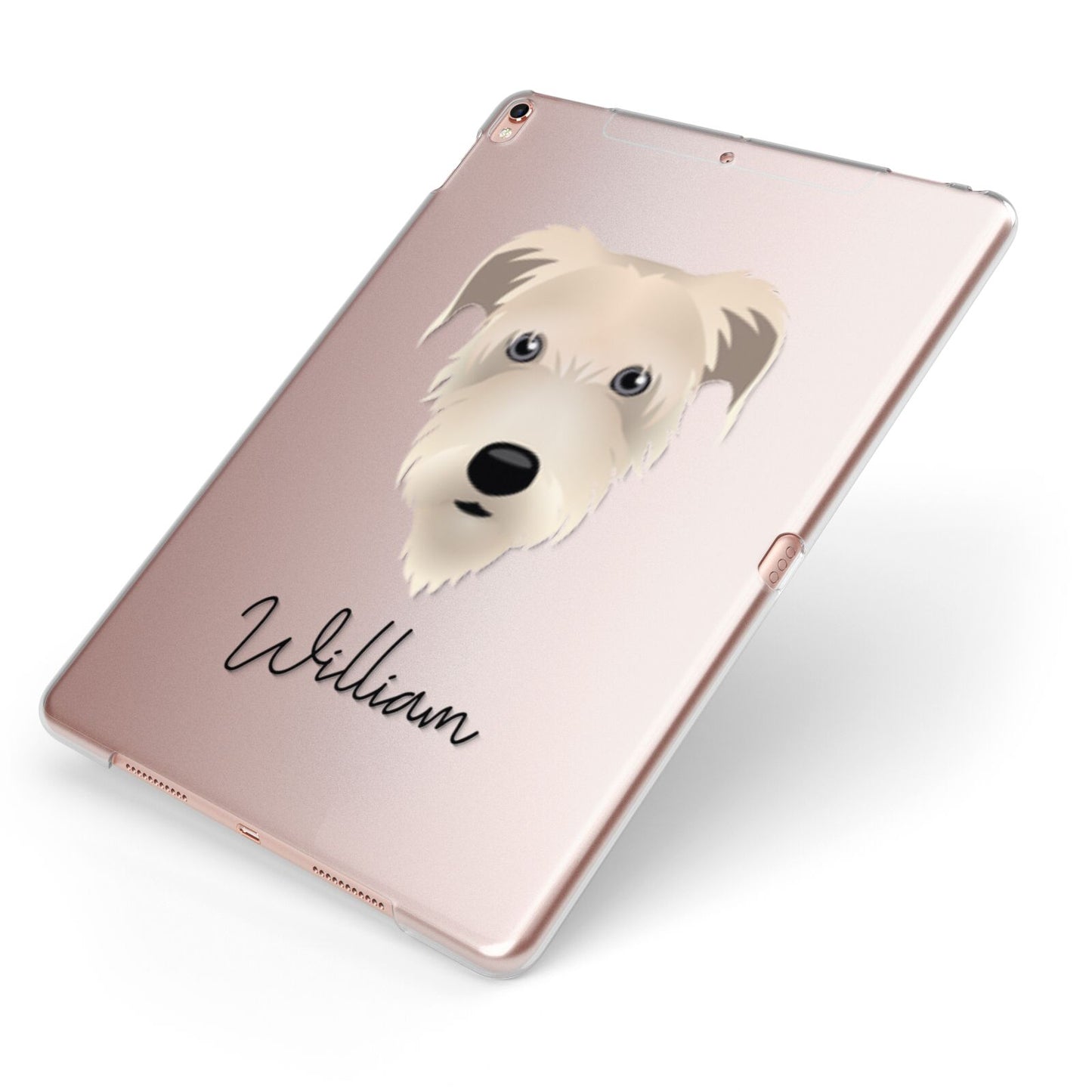 Irish Wolfhound Personalised Apple iPad Case on Rose Gold iPad Side View