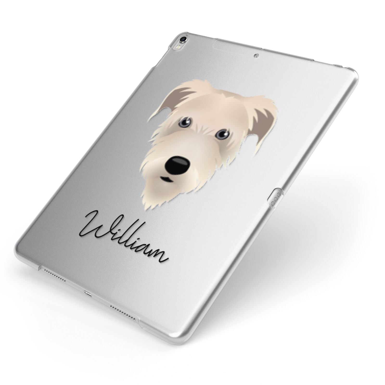 Irish Wolfhound Personalised Apple iPad Case on Silver iPad Side View