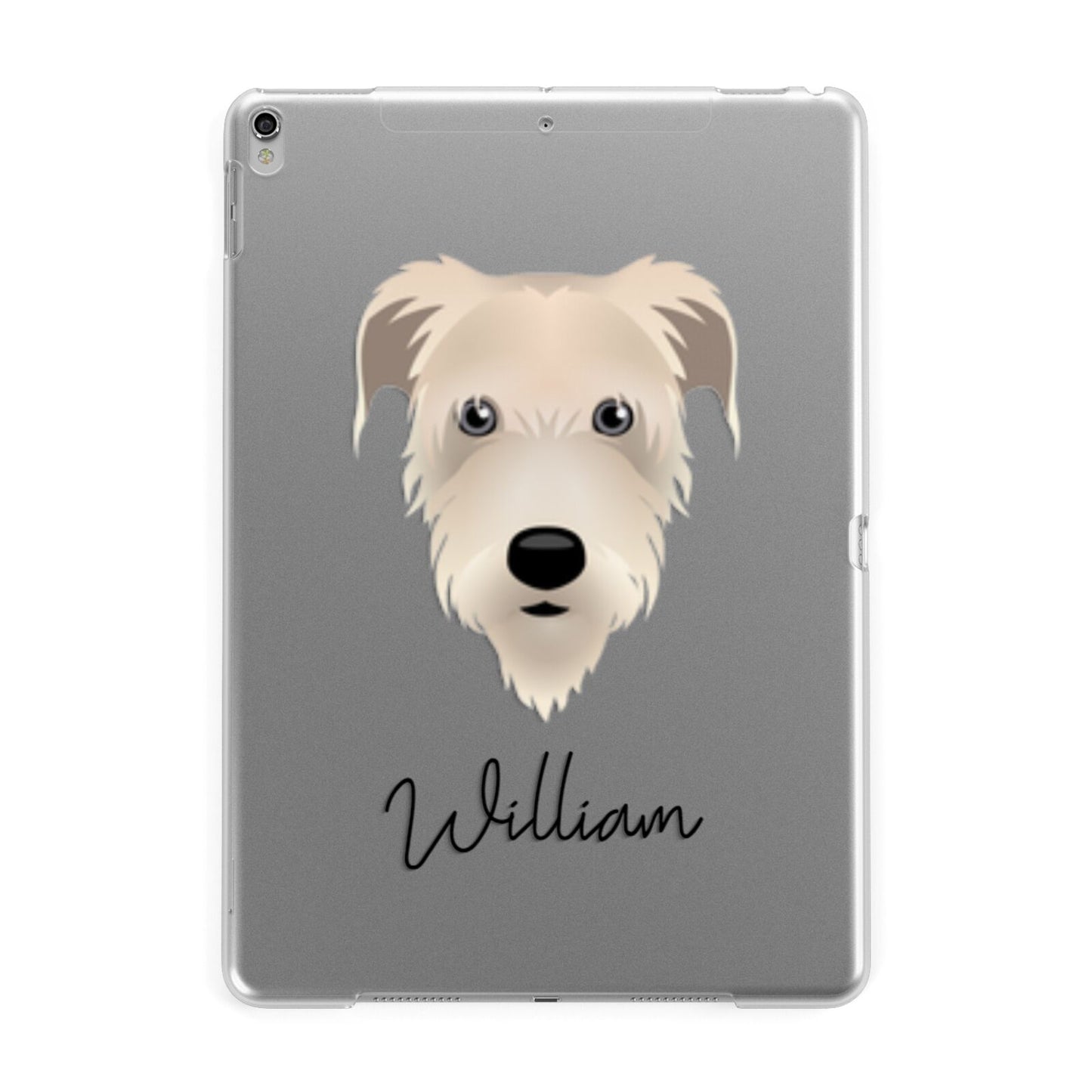 Irish Wolfhound Personalised Apple iPad Silver Case
