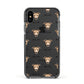 Italian Greyhound Icon with Name Apple iPhone Xs Impact Case Black Edge on Black Phone