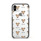 Italian Greyhound Icon with Name Apple iPhone Xs Impact Case Black Edge on Silver Phone