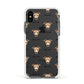 Italian Greyhound Icon with Name Apple iPhone Xs Impact Case White Edge on Black Phone