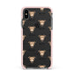Italian Greyhound Icon with Name Apple iPhone Xs Max Impact Case Pink Edge on Black Phone
